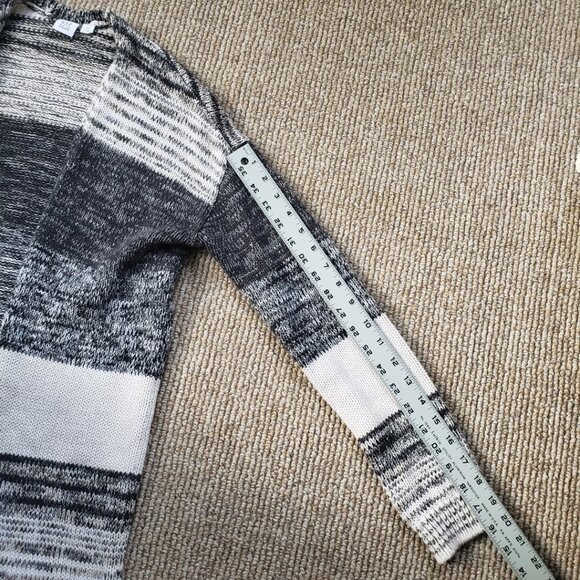 Gap Open Front Duster Cotton Cardigan Black - Gray - Cream Womens XS - Picture 7 of 8